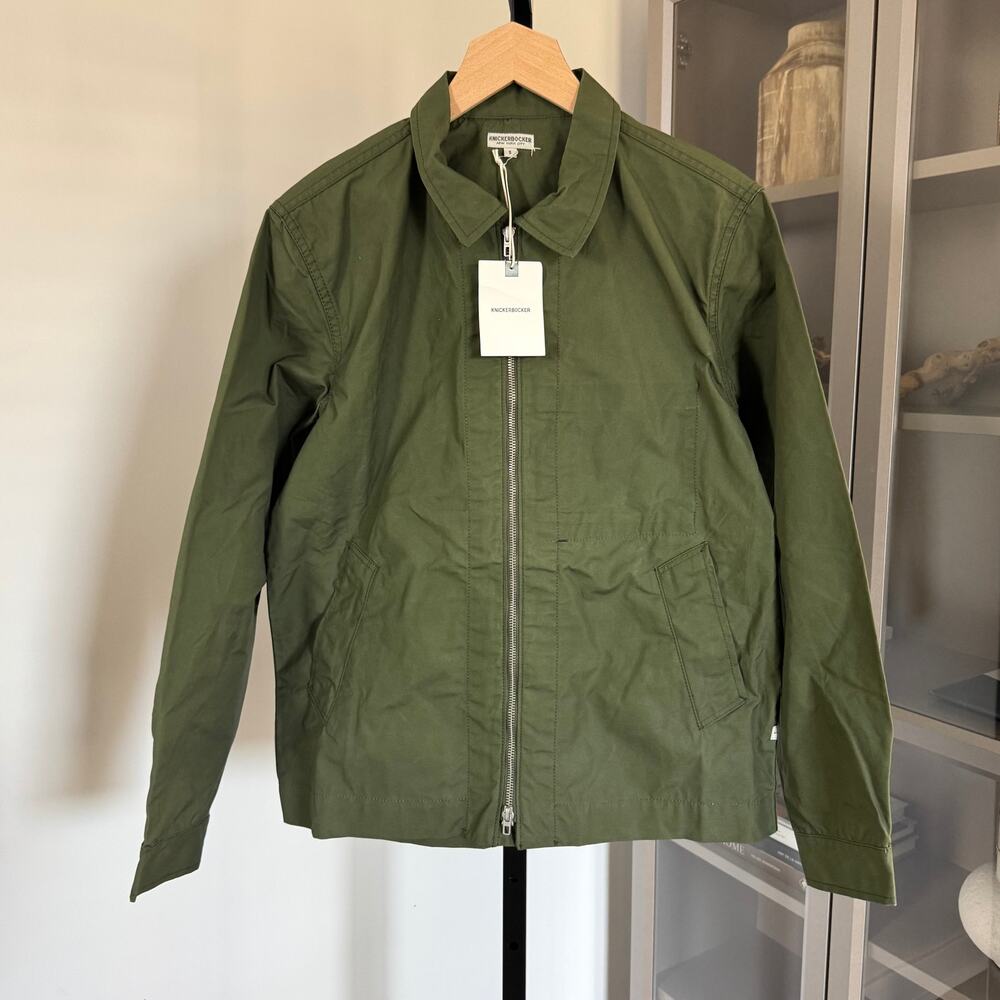 Knickerbocker Bay Waxed Cotton Green Zip-Up Work Jacket XXL NEW Military Coat